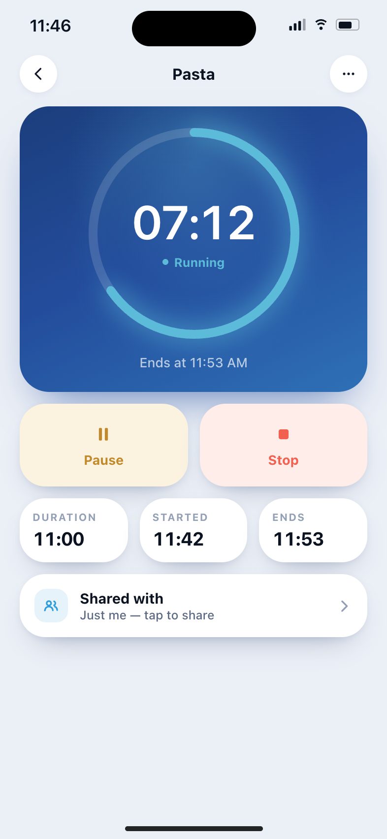 Kinhour timer screen